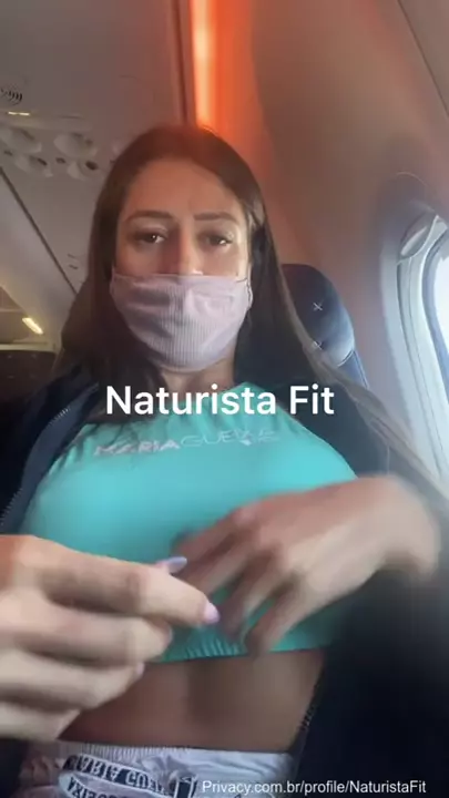 Naturist Fit recording the big tits inside the plane